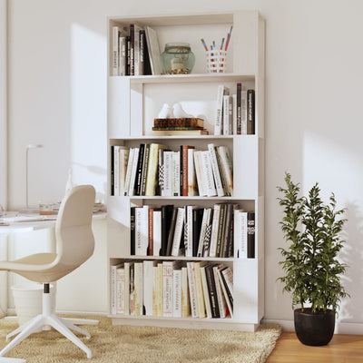 Book Cabinet/Room Divider White 80x25x163.5 cm Solid Wood Pine