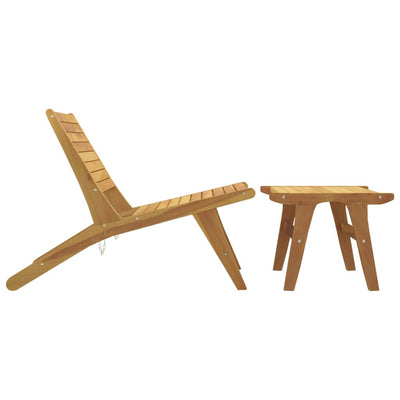 Garden Chair with Footrest Solid Wood Teak