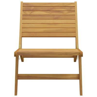 Garden Chair with Footrest Solid Wood Teak