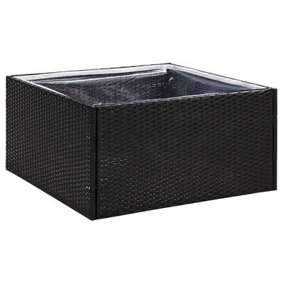 Garden Planter Black 80x80x40 cm Poly Rattan