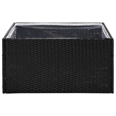 Garden Planter Black 80x80x40 cm Poly Rattan