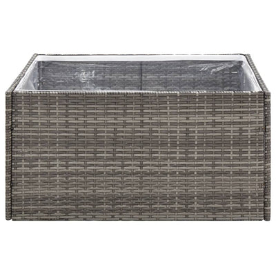 Garden Planter Grey 80x80x40 cm Poly Rattan