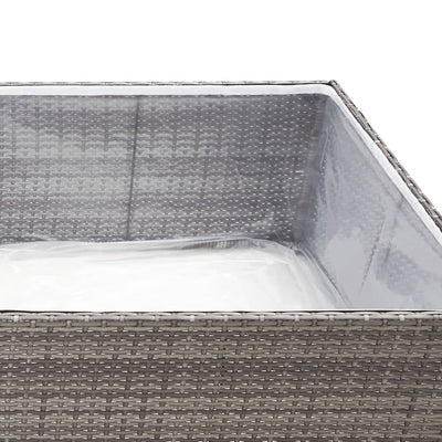 Garden Planter Grey 80x80x40 cm Poly Rattan