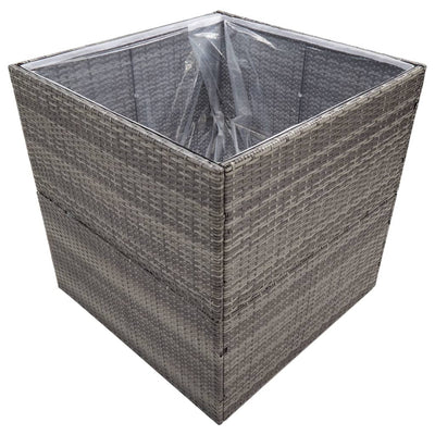 Garden Planter Grey 80x80x80 cm Poly Rattan