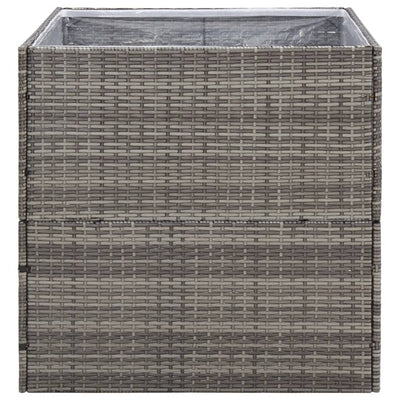 Garden Planter Grey 80x80x80 cm Poly Rattan