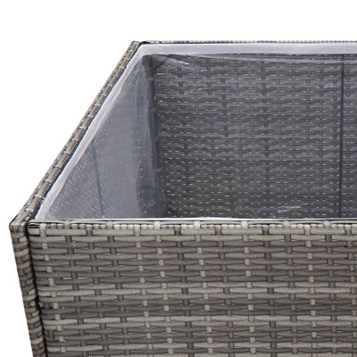 Garden Planter Grey 80x80x80 cm Poly Rattan