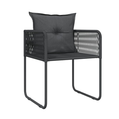 3 Piece Garden Dining Set Black