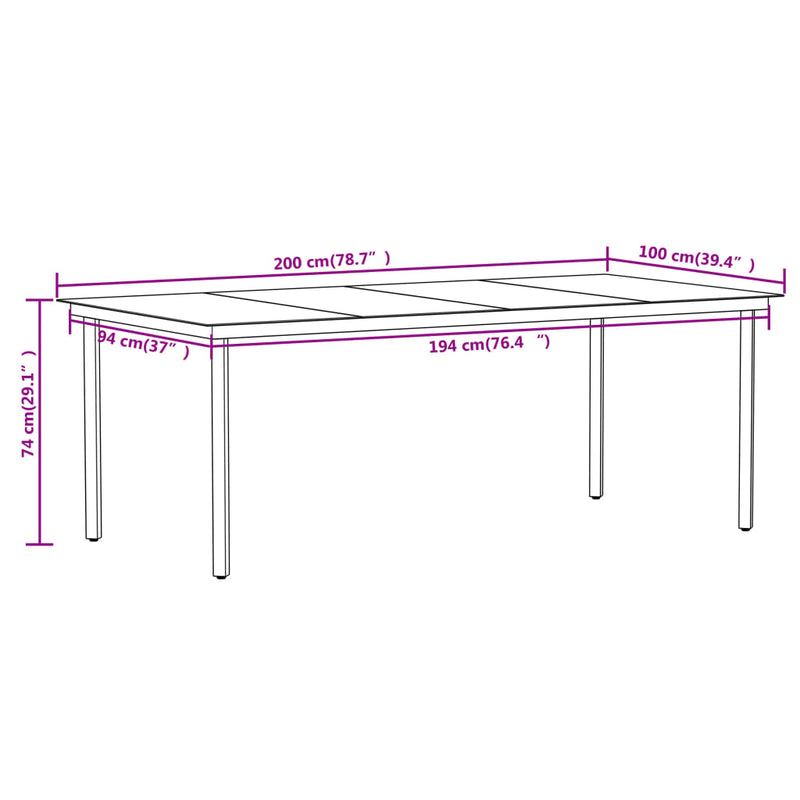 9 Piece Garden Dining Set Black