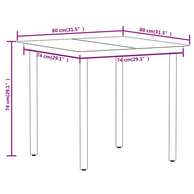 5 Piece Garden Dining Set Oak