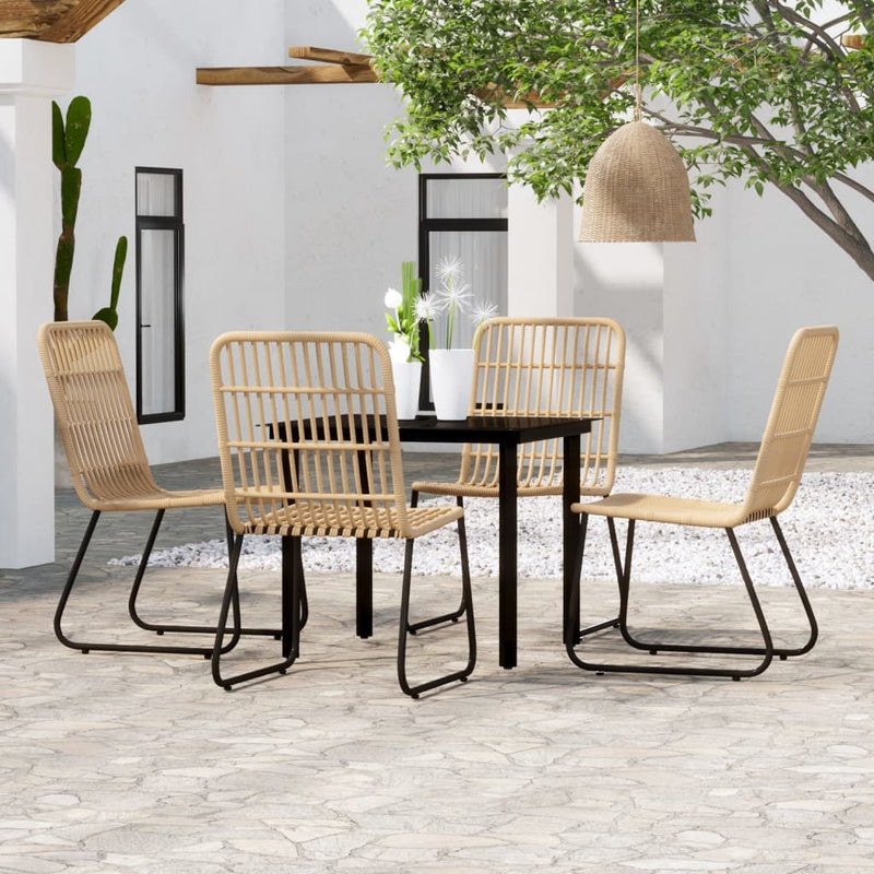 5 Piece Garden Dining Set Oak