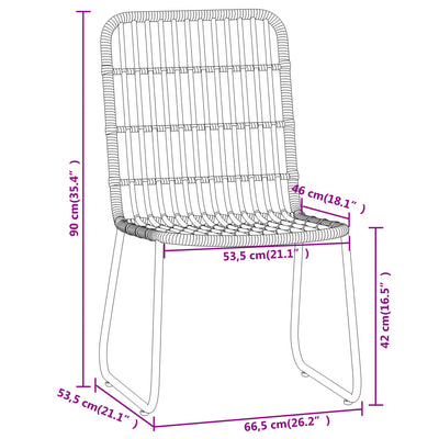 3 Piece Garden Dining Set Black