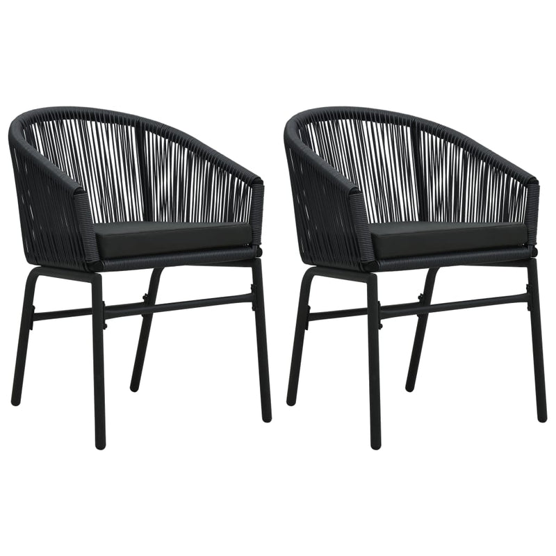 3 Piece Garden Dining Set Black