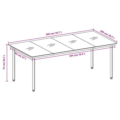 9 Piece Garden Dining Set Black