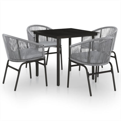 5 Piece Garden Dining Set Grey