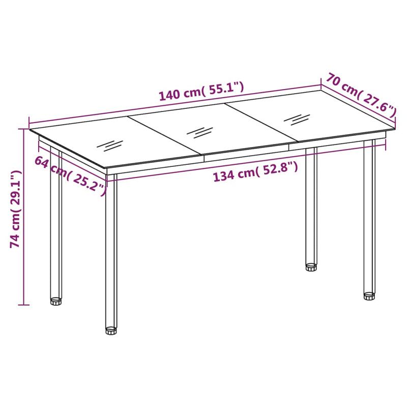 7 Piece Garden Dining Set Grey