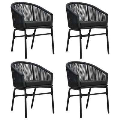 5 Piece Garden Dining Set Black