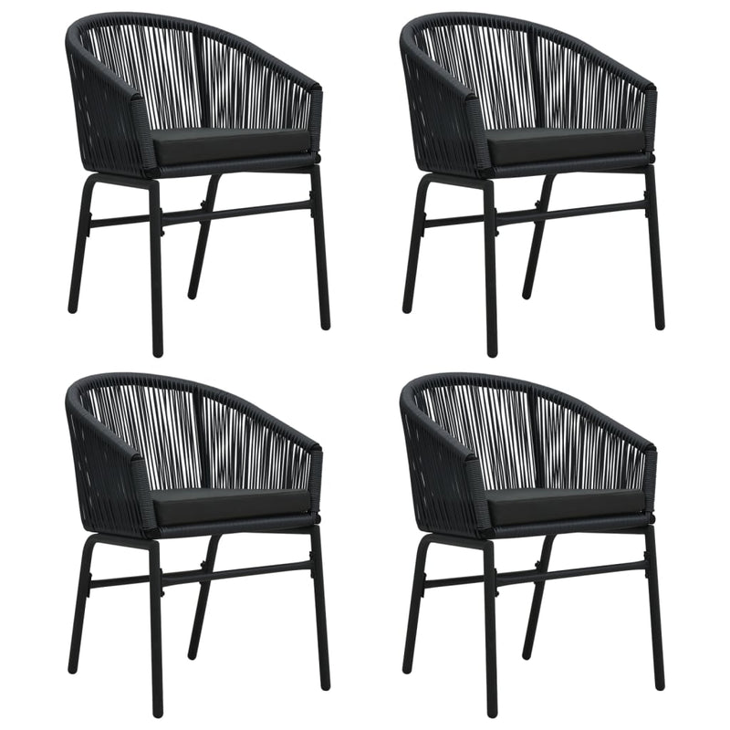 5 Piece Garden Dining Set Black