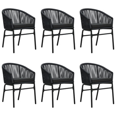 7 Piece Garden Dining Set Black