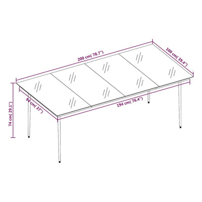 7 Piece Garden Dining Set Black