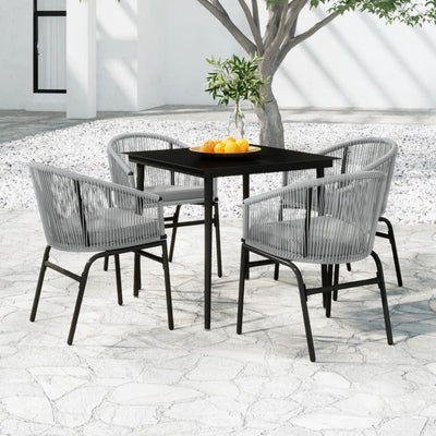 5 Piece Garden Dining Set Grey