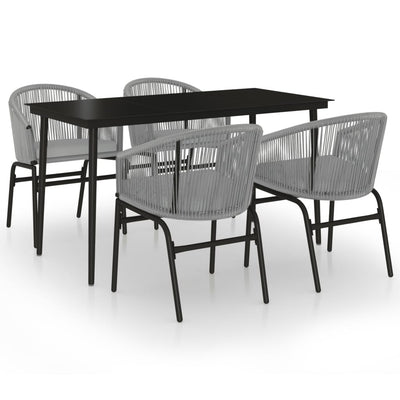 5 Piece Garden Dining Set Grey