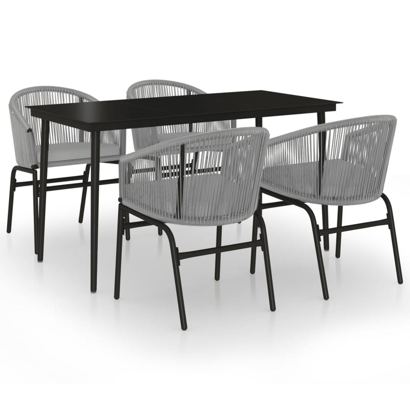 5 Piece Garden Dining Set Grey