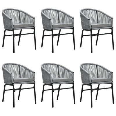 7 Piece Garden Dining Set Grey