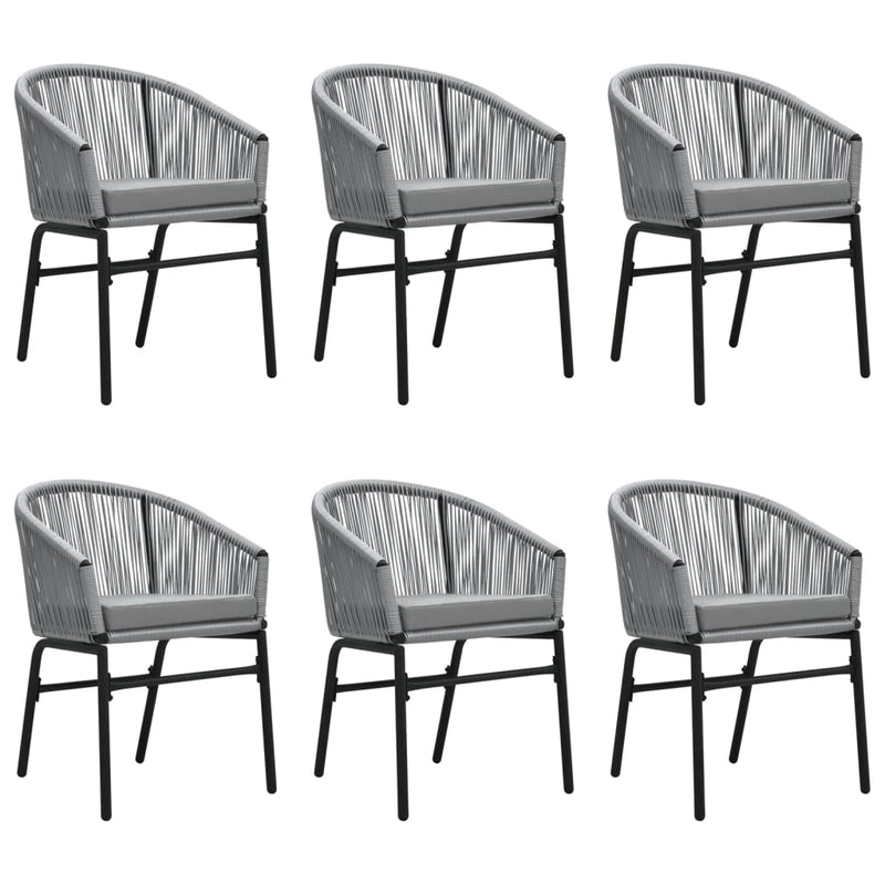 7 Piece Garden Dining Set Grey