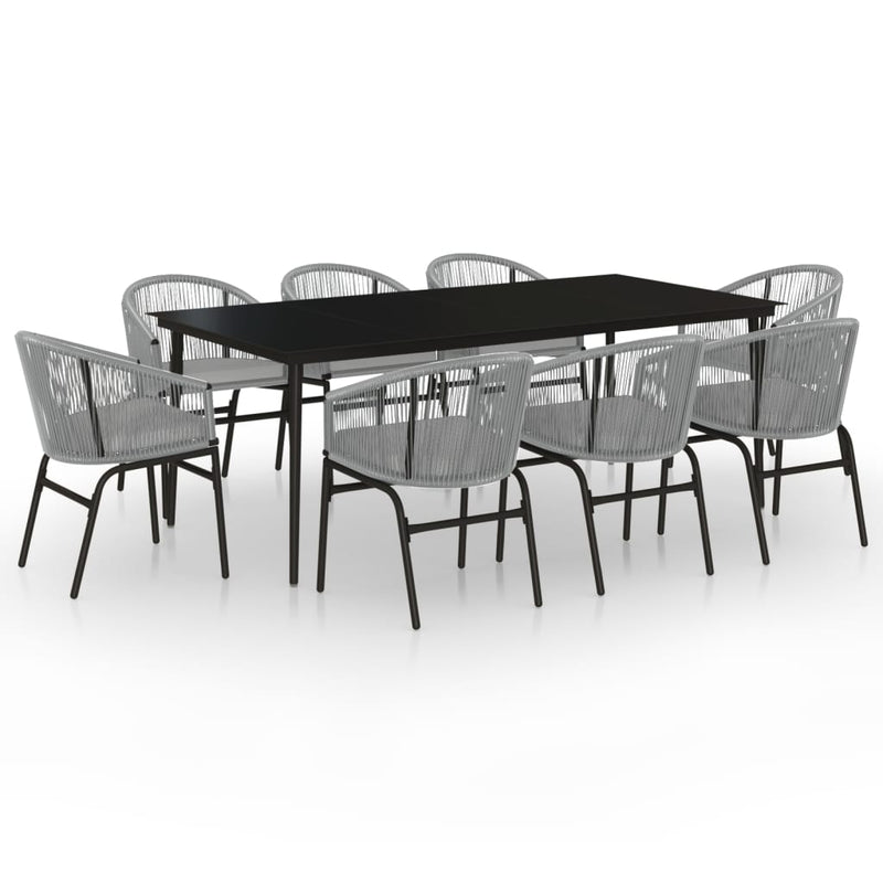 9 Piece Garden Dining Set Anthracite