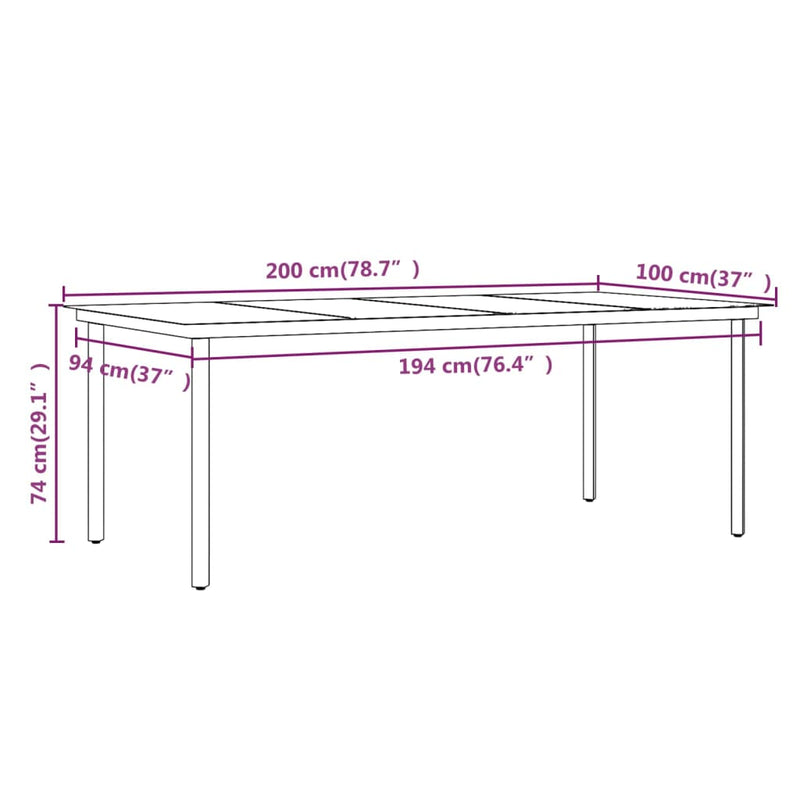 9 Piece Garden Dining Set with Cushions Black