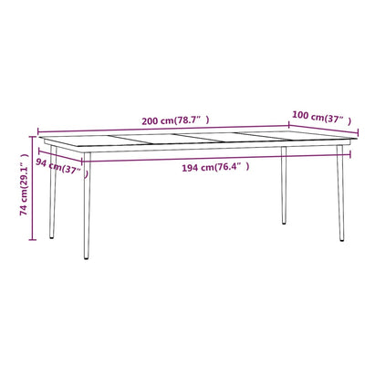 9 Piece Garden Dining Set with Cushions Black