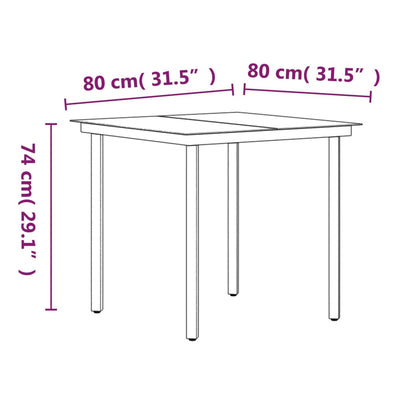 5 Piece Garden Dining Set with Cushions Black