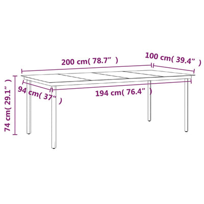 7 Piece Garden Dining Set with Cushions Black