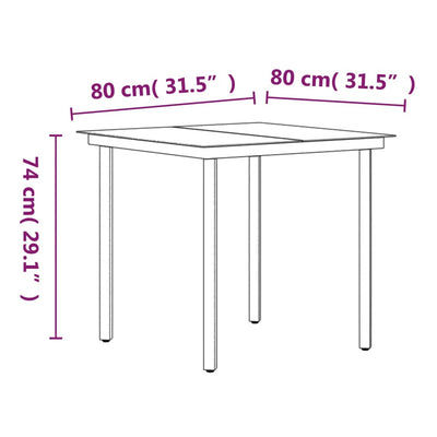 3 Piece Outdoor Dining Set with Cushions Grey and Black