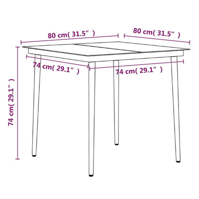 5 Piece Garden Dining Set with Cushions Black