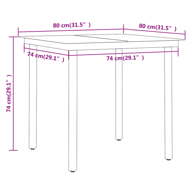 5 Piece Outdoor Dining Set Black