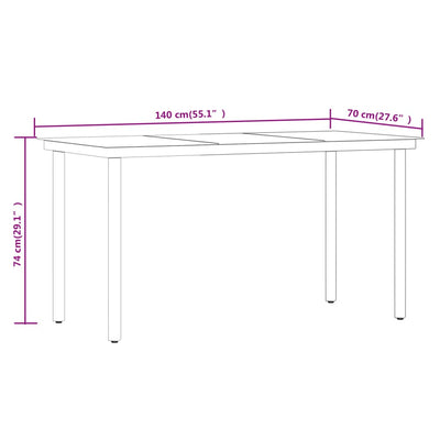 7 Piece Outdoor Dining Set Black