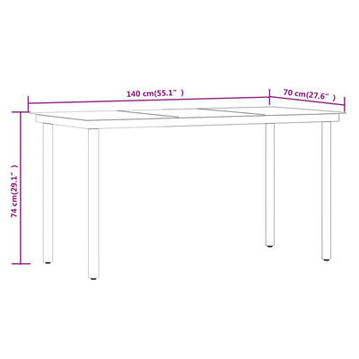 5 Piece Outdoor Dining Set Brown and Black