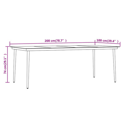 7 Piece Garden Dining Set Grey and Black