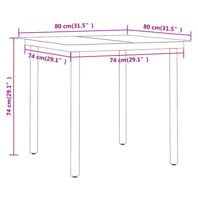 5 Piece Garden Dining Set Black