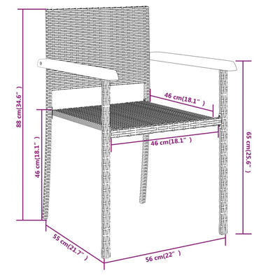 5 Piece Garden Dining Set Black