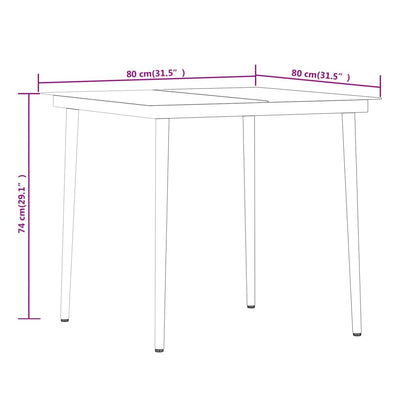 3 Piece Garden Dining Set with Cushions Grey