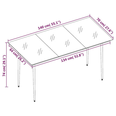 7 Piece Garden Dining Set with Cushions Black