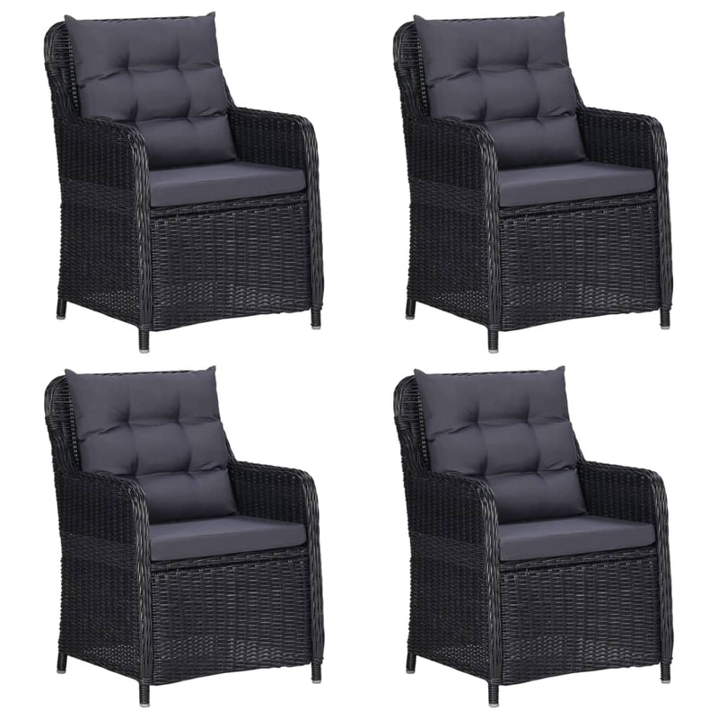 5 Piece Garden Dining Set Black