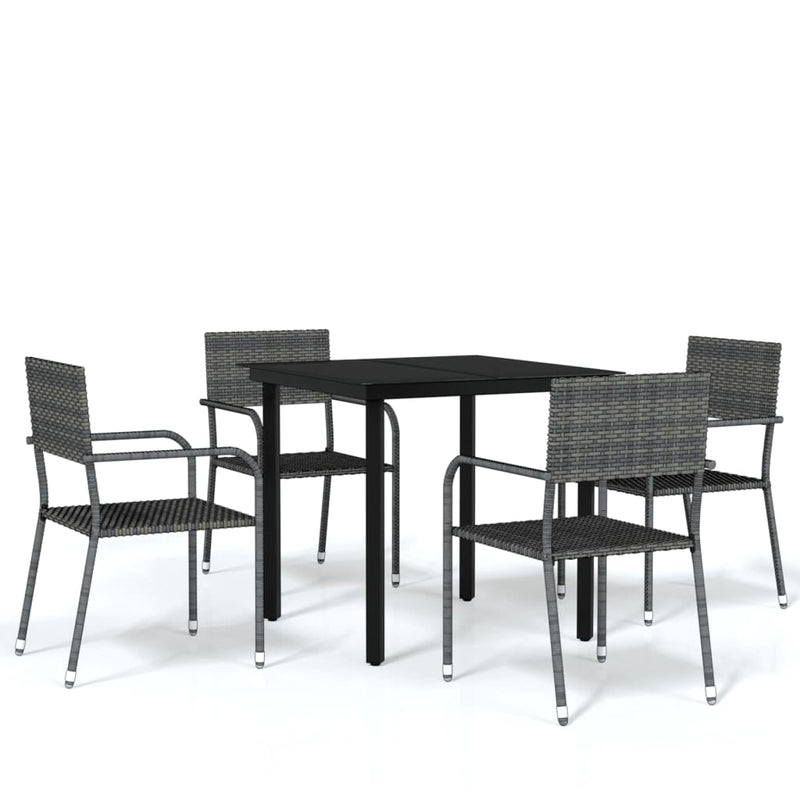 5 Piece Garden Dining Set Grey