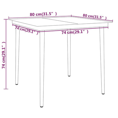 5 Piece Garden Dining Set Black