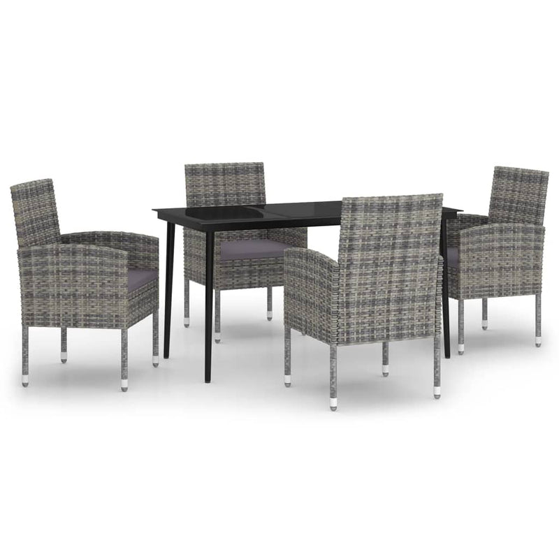 5 Piece Garden Dining Set Anthracite