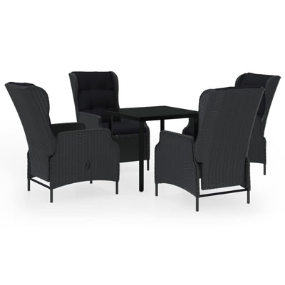 5 Piece Garden Dining Set Dark Grey