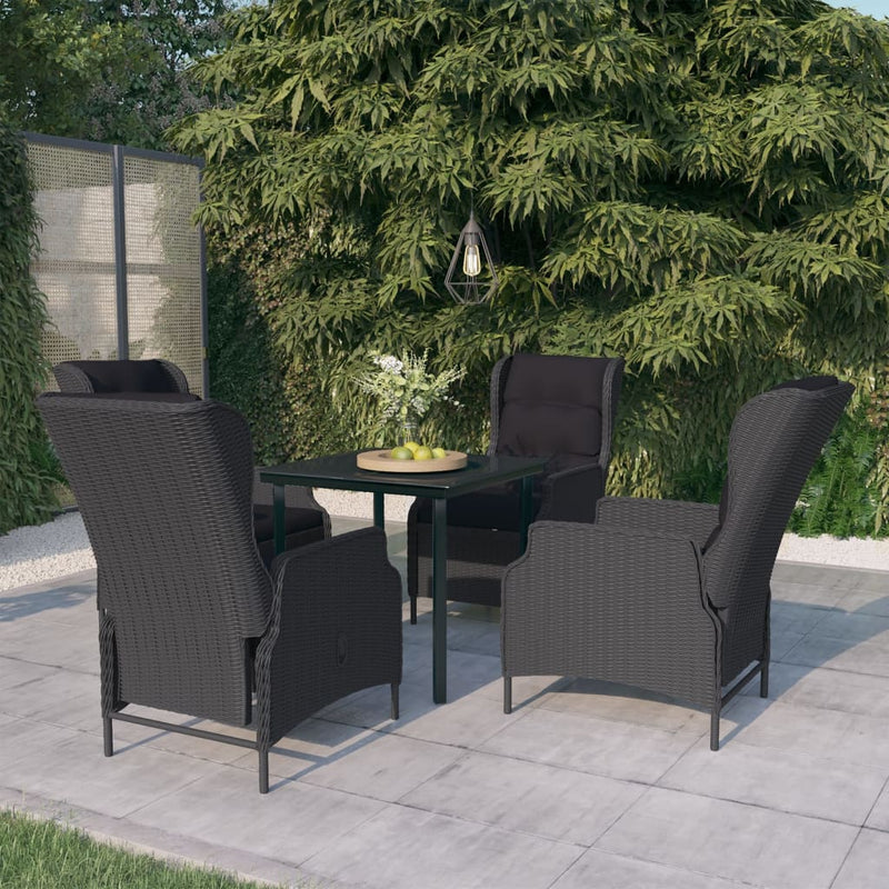 5 Piece Garden Dining Set Dark Grey