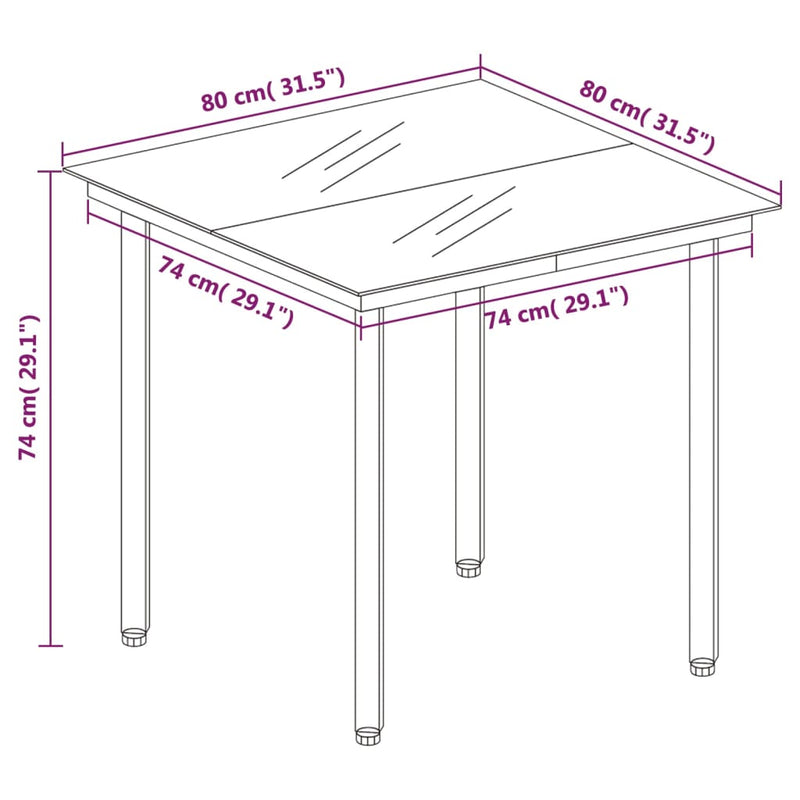 5 Piece Garden Dining Set Brown